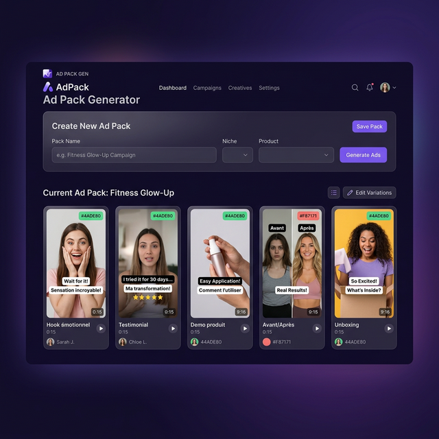 Advera Ad Pack Dashboard